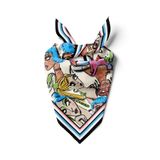 Kadınlar için 55cm x 55cm Fular Küçük Kare Hafif Çiçek Desenli Bandana Boyun Şal, Saç veya Boyun için Etnik Kare Başörtüsü (İnsan Tasarımı 1)