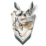 Kadınlar için 55cm x 55cm Fular Küçük Kare Hafif Çiçek Desenli Bandana Boyun Şal, Saç veya Boyun için Etnik Kare Başörtüsü (Kemer Tasarımı 3)