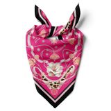 Kadınlar için 55cm x 55cm Fular Küçük Kare Hafif Çiçek Desenli Bandana Boyun Şal, Saç veya Boyun için Etnik Kare Başörtüsü (Kemer Tasarımı 4)