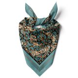 Kadınlar için 55cm x 55cm Fular Küçük Kare Hafif Çiçek Desenli Bandana Boyun Şal, Saç veya Boyun için Etnik Kare Başörtüsü (Kemer Tasarımı 6)