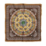 Kadınlar için 55cm x 55cm Fular Küçük Kare Hafif Çiçek Desenli Bandana Boyun Şal, Saç veya Boyun için Etnik Kare Başörtüsü (Mandala Tasarımı 1)
