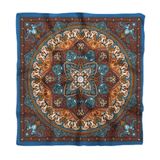 Kadınlar için 55cm x 55cm Fular Küçük Kare Hafif Çiçek Desenli Bandana Boyun Şal, Saç veya Boyun için Etnik Kare Başörtüsü (Mandala Tasarımı 2)