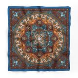 Kadınlar için 55cm x 55cm Fular Küçük Kare Hafif Çiçek Desenli Bandana Boyun Şal, Saç veya Boyun için Etnik Kare Başörtüsü (Mandala Tasarımı 2)