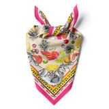 Kadınlar için 55cm x 55cm Fular Küçük Kare Hafif Çiçek Desenli Bandana Boyun Şal, Saç veya Boyun için Etnik Kare Başörtüsü (Meyve Tasarımı 1)