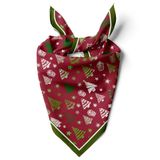 Kadınlar için 55cm x 55cm Fular Küçük Kare Hafif Çiçek Desenli Bandana Boyun Şal, Saç veya Boyun için Etnik Kare Başörtüsü (Noel Tasarımı 2)