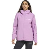 Kadınlar İçin Adidas Essentials 2 Layer Rain Pembe Kapüşonlu Ceket Suya Dayanıklı Tasarım