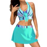 Kadınlar için iki parçalı mayo, seksi, etekli mayo, 2 parça, mayo, renk bloğu, bikini, tıraş makinesi