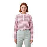 Kadınlar İçin Konforlu Oversize Polo Yaka Triko Kazak Kışlık Günlük Şıklığın Anahtarı Kaliteli -Pembe-M