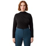 Kadınlar İçin Modern Büzgülü Balıkçı Yaka Uzun Kollu Örme Bluz Kaliteli Şık Rahat Modern Zarif_Siyah-5XL