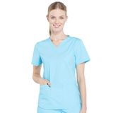 Kadınlar için Scrubs İş Kıyafeti Profesyoneller V Yaka Üst, Yumuşak Esnek WW665, Turkuaz, S