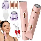 Kadınlar Için Silky Splash 2'si 1 Arada Çift Kafalı Elektrikli Tıraş Makinesi - Koltuk Altları, Bacaklar ve Bikini Bölgesi Için Intimate Tıraş Makinesi (Pembe)