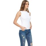 Kadınlar İçin Tutku Elit Beyaz Sıfır Kol T-Shirt Elastan Nefes Alabilir Özellikte