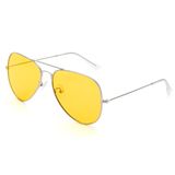 Kadınlar ve Erkekler için Büyük Boy Havacı Gece Görüşlü Güneş Gözlüğü Wzerry HD Polarize Güneş Gözlüğü - UV400 Koruma, Gümüş Çerçeve/Tac Lens Gece Görüş Gözlükleri