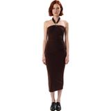 Kadınlara Özel Aksesuar Detaylı Bodycon Maxi Elbise Gece Şıklığınızı Tamamlar İddialı Bir Seçim-Kahverengi-36