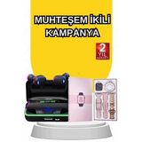 Kadınlara Özel Bileklik Hediyeli Akıllı Saat ve Dijital Göstergeli ANC Özellikli Bluetooth Kulaklık