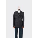 Kadir Büyükkaya Modern Dayanıklı Erkek Safari Mont - Viskon Pamuk Polyester Kumaş - KAV9126W - 48 - Gri