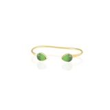 Kadir Jewellery 22 Ayar Altın Kaplama El İşçiliği Zirkon Taşlı Kadın Charm Bileklik (Yeşil)