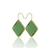 Kadir Jewellery 22 Ayar Altın Kaplama Vintage Küpe -El İşçiliği Ve Hipoalerjenik Küpe (Yeşil)