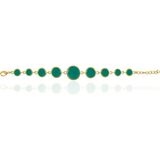 Kadir Jewellery 22 Ayar Altın Kaplama Zirkon Taşlı Ayarlanabilir Zincir Bileklik - Ördek Yeşil