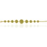 Kadir Jewellery 22 Ayar Altın Kaplama Zirkon Taşlı Ayarlanabilir Zincir Bileklik (Zeytin Yeşili)
