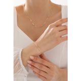 Kado Kuyumculuk 14 Ayar Altın Aynalı Ataş Toplu Zincir Kolye & Bileklik Set