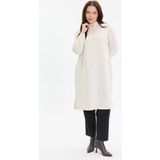 Kado Moda Dik Yaka İki İplik Fermuarlı Tunik - Ekru - 46