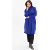 Kado Moda Dik Yaka İki İplik Fermuarlı Tunik - Saks - 40