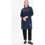 Kado Online Basic Rahat Kalıp Uzun Kadın Tunik - Lacivert - 40