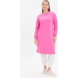 Kado Online Basic Rahat Kalıp Uzun Kadın Tunik - Pembe - 40