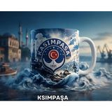 Kadorex Design Kasımpaşa Lacivert Beyaz Kaliteli Kupa Bardak – Taraftara Özel Tasarım - Beyaz