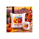 KADOREX DESIGN Kayseri Spor Taraftar Kupa Bardak & Yastık Seti - Dekorati Hediya