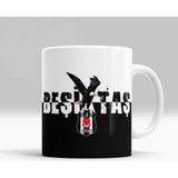 Kadorex Design Siyah Beyaz Kartal Detayli Beşiktaş Kupa - Hediyelik Yüksek Kalite Kupa Bardak - Beyaz