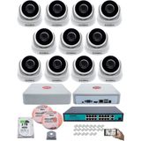 Kadraj 11 Kameralı Ip Dome Güvenlik Kamerası Seti | 4mp Ultra Hd, 30M Gece Görüş, Ses Alma, Uzaktan Izleme + 2tb H.d.d + 200M Cat 6