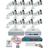 Kadraj 12 Kameralı güvenlik Ip Kamera Seti - 4mp Dış Mekan Kamera, 3.6mm Lens, H.265+, Poe, Gece Renkli Görüş, 16 Kanal Nvr, 16 Port Poe Switch, 2tb HDD - Beyaz