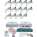 Kadraj 14 Kameralı güvenlik Ip Kamera Seti - 4mp Dış Mekan Kamera, 3.6mm Lens, H.265+, Poe, Gece Renkli Görüş, 16 Kanal Nvr, 16 Port Poe Switch, 2tb HDD - Beyaz