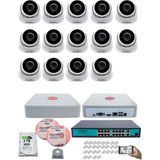 Kadraj 14 Kameralı Ip Dome Güvenlik Kamerası Seti | 4mp Ultra Hd, 30M Gece Görüş, Ses Alma, Uzaktan Izleme + 2tb H.d.d + 200M Cat6