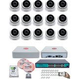 Kadraj 15 Kameralı Ip Dome Güvenlik Kamerası Seti | 4mp Ultra Hd, 30M Gece Görüş, Ses Alma, Uzaktan Izleme + 2tb H.d.d + 200M Cat6 - Beyaz