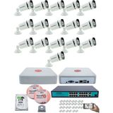 Kadraj 16 Kameralı güvenlik Ip Kamera Seti - 4mp Dış Mekan Kamera, 3.6mm Lens, H.265+, Poe, Gece Renkli Görüş, 16 Kanal Nvr, 16 Port Poe Switch, 2tb HDD - Beyaz