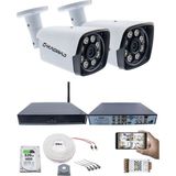 Kadraj 2 Kameralı Güvenlik Seti - 5mp Sony Seculens, 1080P Full Hd Ahd, Gece Renkli, 8 Ultra Warm Led, 5mp Dvr + Wifi Adaptörü, V1 - Beyaz