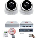 Kadraj 2 Kameralı Ip Dome Güvenlik Kamerası Seti | 4mp Ultra Hd, 30M Gece Görüş, Ses Alma, Uzaktan Izleme