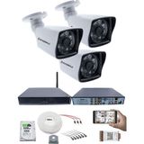 Kadraj 3 Kameralı Güvenlik Seti - 5mp Sony Seculens, 1080P Full Hd Ahd, 6 Atom Led, Gece Görüşü, Su Geçirmez, 5mp Dvr + Wifi Adaptörü, V1 - Beyaz