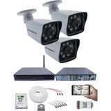 Kadraj 3 Kameralı Güvenlik Seti - 5mp Sony Seculens, 1080P Full Hd Ahd, 8 Ultra Warm Led, Gece Renkli Görüş, 5mp Dvr + Wifi Adaptörü, V1 - Beyaz