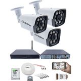 Kadraj 3 Kameralı Güvenlik Seti - 5mp Sony Seculens, 1080P Full Hd Ahd, Gece Renkli, 8 Ultra Warm Led, 5mp Dvr + Wifi Adaptörü, V1 - Beyaz
