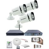 Kadraj 3 Kameralı Güvenlik Seti - Gece Renkli, 5mp Sony Seculens, 1080P Full Hd Ahd, 4 Warm Led, 5mp Dvr + Wifi Adaptörü, V1" - Beyaz