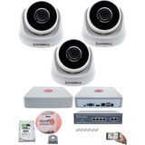 Kadraj 3 Kameralı Ip Dome Güvenlik Kamerası Seti | 4mp Ultra Hd, 30M Gece Görüş, Ses Alma, Uzaktan Izleme