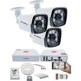 Kadraj 3 Kameralı Set - 5mp Sony Seculens 1080P Full Hd Ahd Gece Görüşlü 6 Atom LED Güvenlik Kamerası Metal Kasa