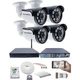 Kadraj 4 Güvenlik Kamera Seti - 5mp Sony Seculens, 1080P Güvenlik Kamerası, 8 Warm Led, Colorvu Gece Renkli Görüş, Su Geçirmez, Full Hd,v1 - Beyaz