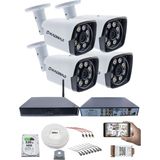 Kadraj 4 Kamera Kadraj Güvenlik Seti - 5mp Sony Seculens, 1080P Hd Ahd, Gece Görüşü, 8 Ultra Warm Led, Colorvu Teknolojisi, V1 - Beyaz