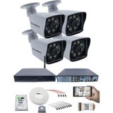 Kadraj 4 Kamera Seti - 5mp Sony Seculens, 1080P Full Hd Ahd Güvenlik Kamerası, Gece Görüşü, 8 Ultra Warm Led, Colorvu Teknolojisi, Plastik Kasa, V1