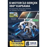 Kadraj 4 Kameralı - Güneş Enerjili + 16000 Mah. + E- Sim Destekli + 20MP Güvenlik Kamerası Yapay Zeka TC15 - Beyaz